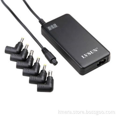 40W ultra slim universal laptop AC adapter with digital LED display, 2.1A USB output, fast charging